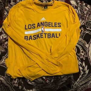 Adidas Yellow Los Angeles Basketball Crewneck
